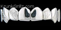 Fangs with Diamond Cut Strips Grillz Grillz