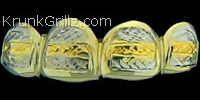 Border Diamond Cut Strip Grillz