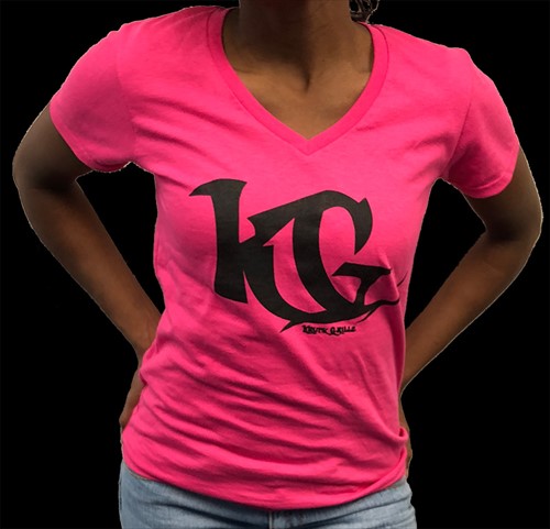 Pink V-Neck Shirt [Black KG] Grillz